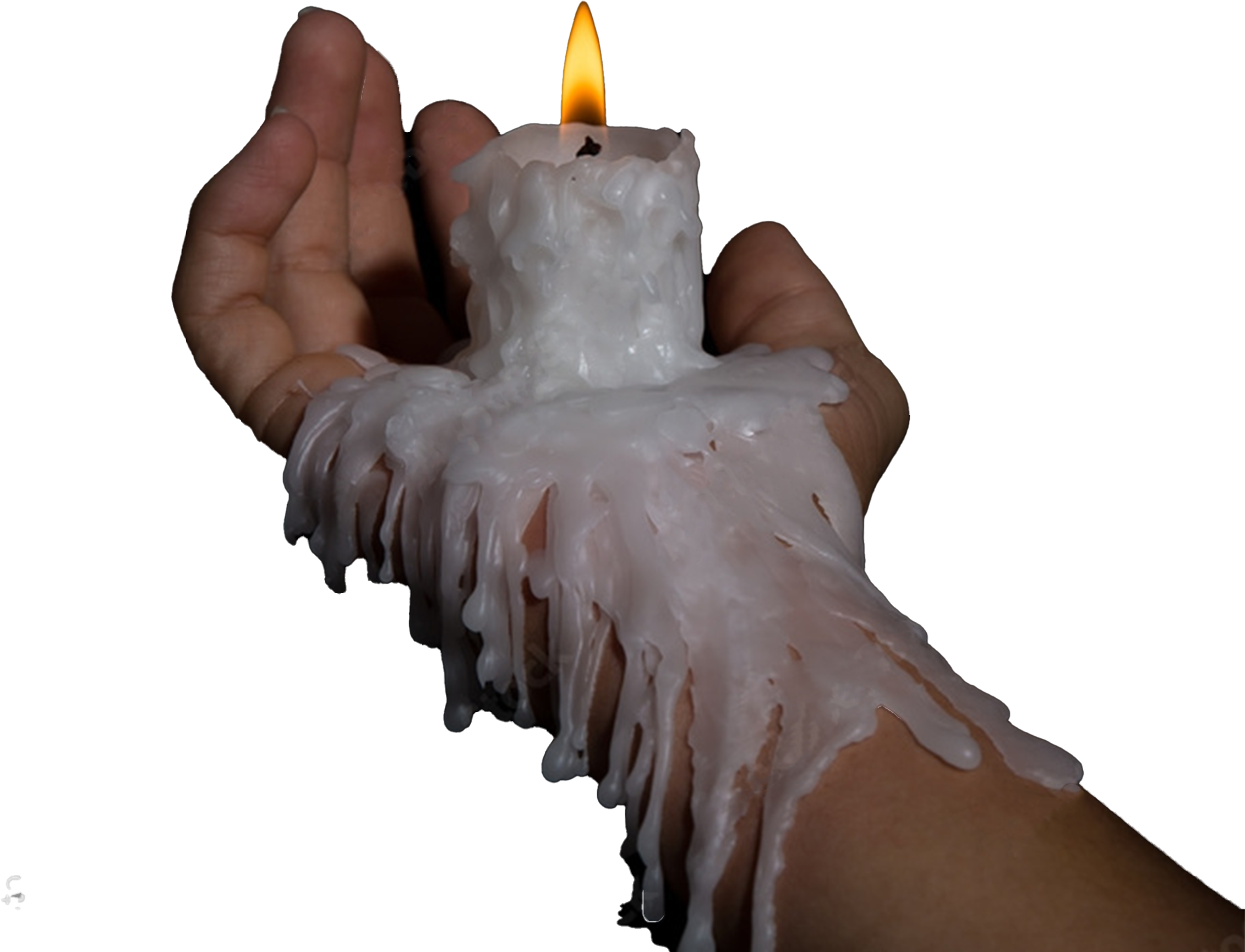 hand with a candle